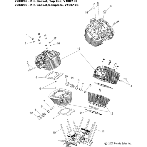 Engine, Cylinder And Head - 2013 Victory Vision/Aness All Options - V13Sw36/Aw36 Schematic 2972 OEM Schematic