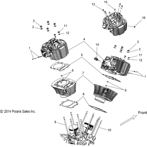Engine, Cylinder And Head - 2017 Victory Judge Intl Schematic 275 OEM Schematic