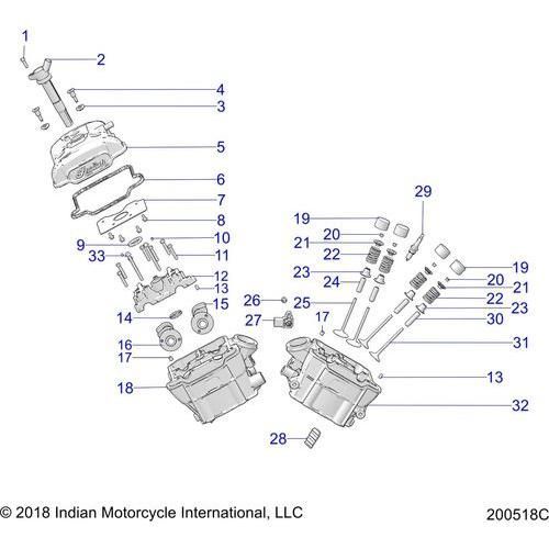 Engine, Cylinder Head Asm - 2020 Indian Ftr 1200 Carbon Le Schematic-24473 OEM Schematic