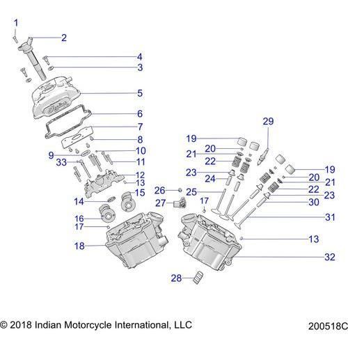 Engine, Cylinder Head Asm - 2020 Indian Ftr 1200 Rally Schematic-24423 OEM Schematic