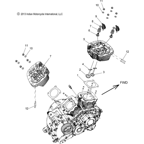 Engine, Cylinder Head Asm. All Options - 2016 Indian Springfield Schematic-27701 OEM Schematic