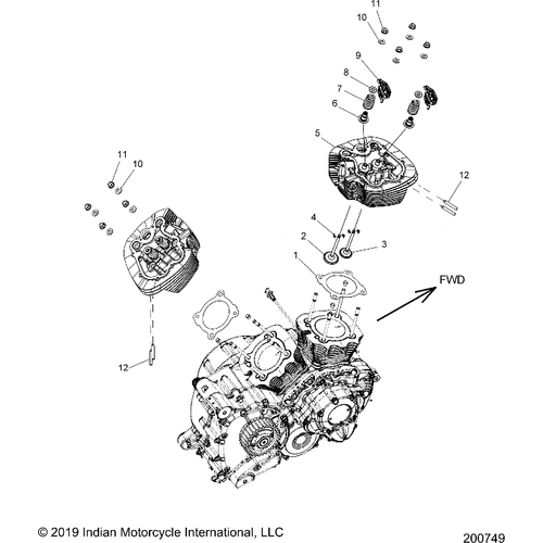 Engine, Cylinder Head Asm. All Options - 2020 Indian Springfield Dark Horse Schematic-23936 OEM Schematic