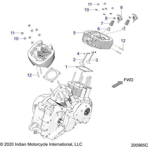 Engine, Cylinder Head Asm. All Options - 2022 Indian Roadmaster Premium Schematic-20767 OEM Schematic