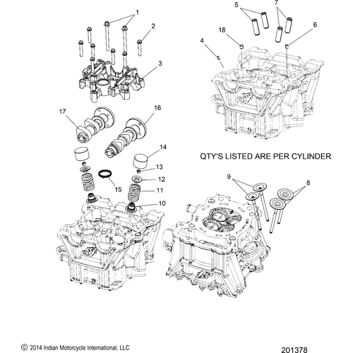 Engine, Cylinder Head Asm. All Options - 2022 Indian Scout Bobber/Bobber Twenty Mt Schematic-20525 OEM Schematic