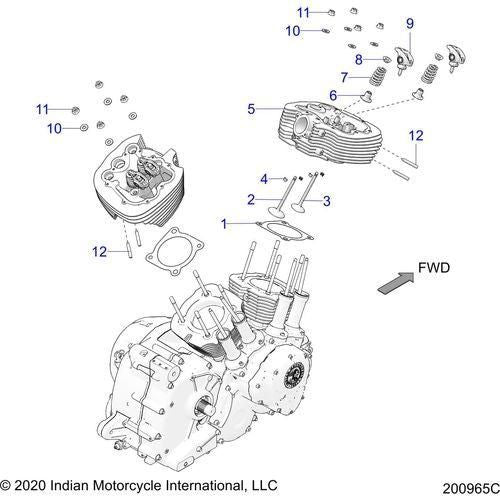 Engine, Cylinder Head Asm. All Options - 2022 Indian Super Chief Limited 116 Schematic-20049 OEM Schematic