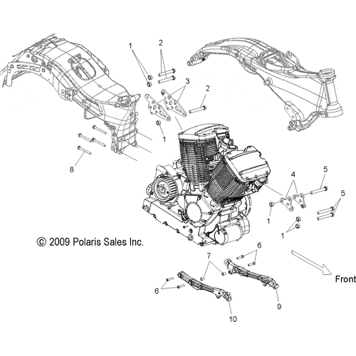 Engine, Engine Mounting - 2012 Victory Cross Country All Options - V12Tw36/Dw36/Kw36 Schematic 3043 OEM Schematic