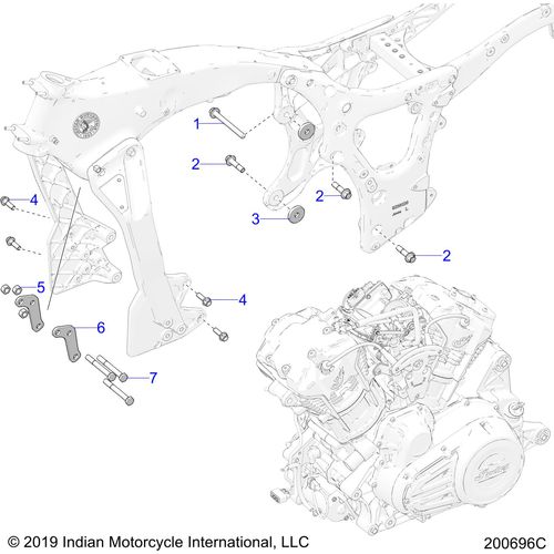 Engine, Engine Mounting All Options - 2021 Indian Challenger Standard Schematic-23659 OEM Schematic