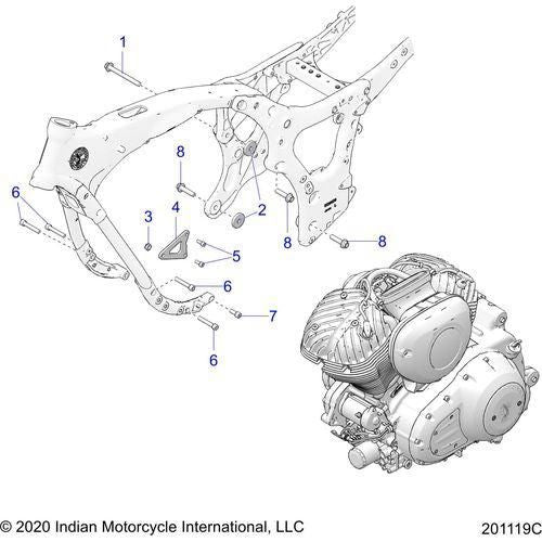 Engine, Engine Mounting All Options - 2021 Indian Springfield Dark Horse Intl Schematic-22234 OEM Schematic