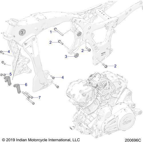 Engine, Engine Mounting All Options - 2022 Indian Challenger Limited Schematic-22025 OEM Schematic