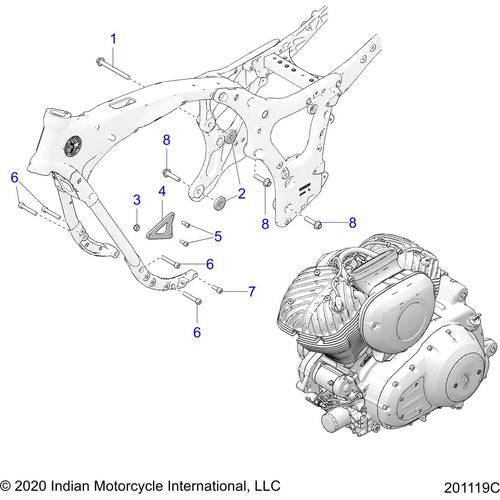 Engine, Engine Mounting All Options - 2022 Indian Springfield 111 Schematic-20326 OEM Schematic