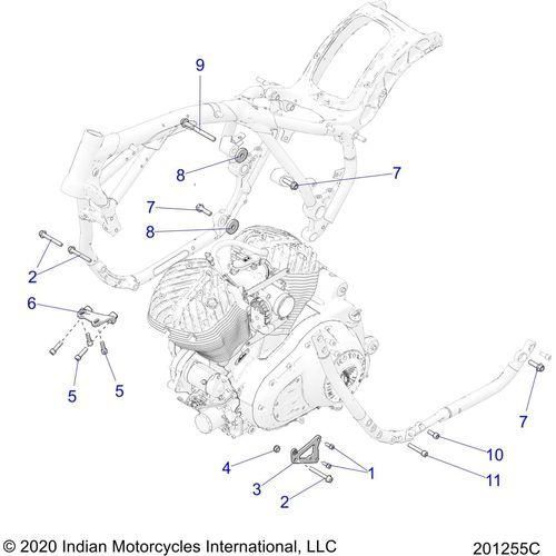 Engine, Engine Mounting All Options - 2022 Indian Super Chief Limited 116 Schematic-20050 OEM Schematic