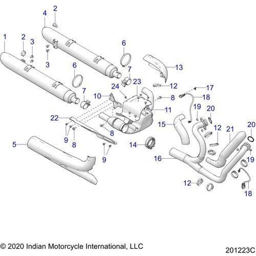 Engine, Exhaust All Options - 2021 Indian Challenger Limited Schematic-23689 OEM Schematic