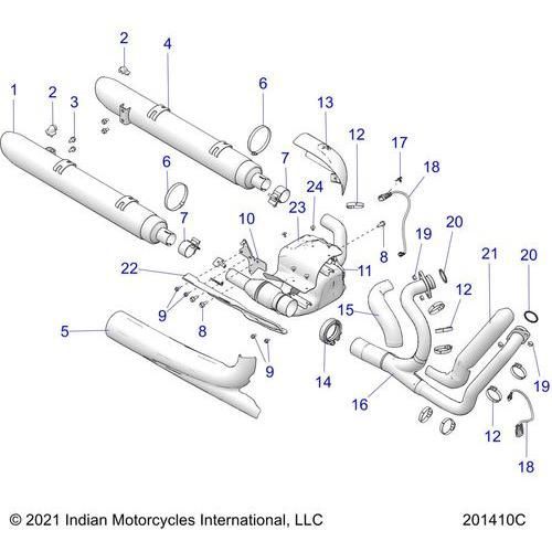 Engine, Exhaust All Options - 2022 Indian Challenger Limited Schematic-21986 OEM Schematic