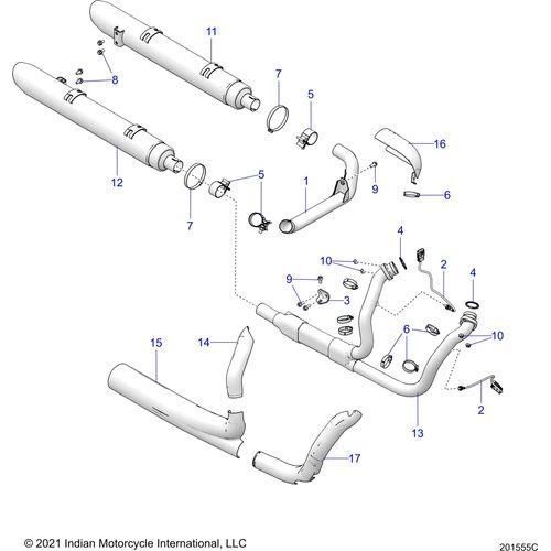 Engine, Exhaust All Options - 2022 Indian Chieftain Standard 111 Schematic-21409 OEM Schematic