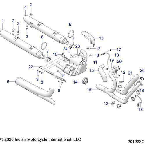 Engine, Exhaust All Options - 2022 Indian Pursuit Dark Horse / Dark Horse Premium Schematic-21049 OEM Schematic