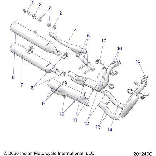 Engine, Exhaust All Options - 2022 Indian Super Chief Limited 116 Schematic-20009 OEM Schematic