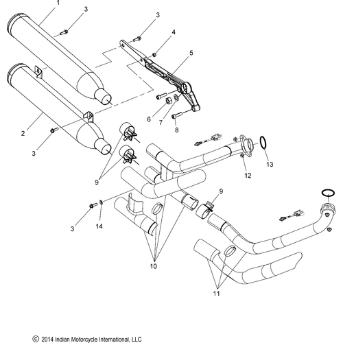 Engine, Exhaust Asm - 2015 Indian Scout Schematic-28049 OEM Schematic