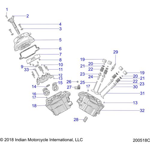 Engine, Exhaust Asm - 2019 Indian Ftr 1200 Schematic-25729 OEM Schematic