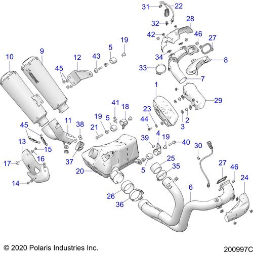 Engine, Exhaust Asm - 2020 Indian Ftr 1200 Carbon Le Schematic-24475 OEM Schematic