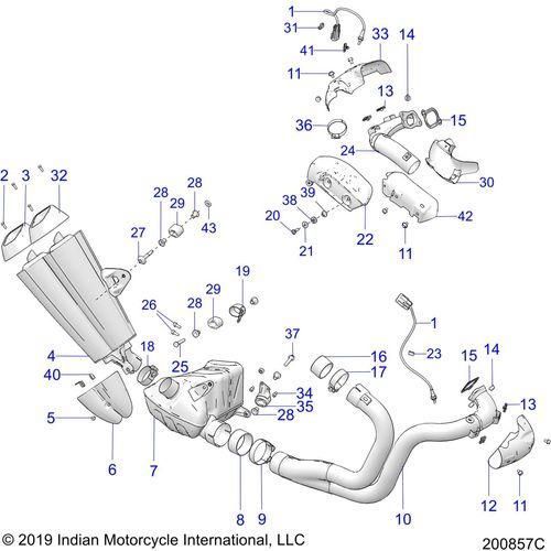 Engine, Exhaust Asm - 2020 Indian Ftr 1200 Schematic-24523 OEM Schematic
