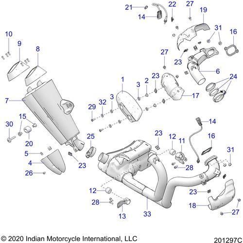 Engine, Exhaust Asm - 2022 Indian Ftr 1200 Rally Schematic-21106 OEM Schematic