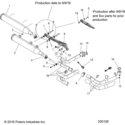 Engine, Exhaust Asm. N17msa00/Msb00 All Options - 2017 Indian Scout 1200 Schematic-27156 OEM Schematic