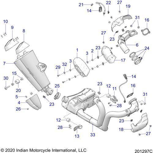 Engine, Exhaust Asm N22rza22 (201297C) - 2022 Indian Ftr 1200 Schematic-21215 OEM Schematic