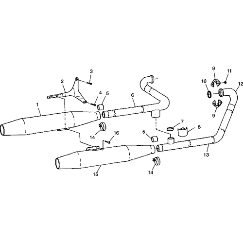 Engine, Exhaust System - 1999 Victory Standard Cruiser - V99Cb15Da Schematic 8612 OEM Schematic