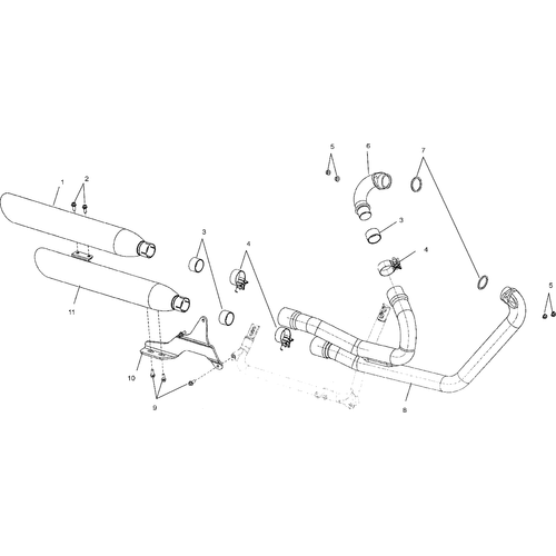 Engine, Exhaust System - 2002 Victory Standard Cruiser All Options - V02Cb16 Schematic 5935 OEM Schematic