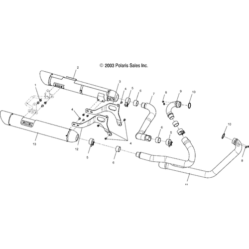 Engine, Exhaust System - 2004 Victory Ca Touring Cruiser All Options - V04Tb16 Schematic 5534 OEM Schematic