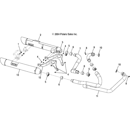 Engine, Exhaust System - 2005 Victory Ca Touring Cruiser All Options - V05Tb16 Schematic 5328 OEM Schematic