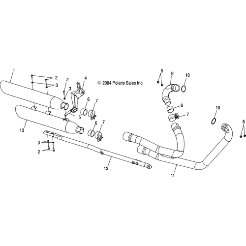 Engine, Exhaust System - 2005 Victory Vegas - V05Ab16/Ec16/Gb16 Schematic 5478 OEM Schematic