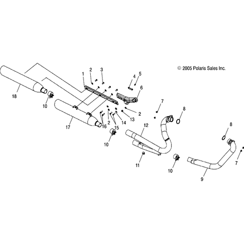 Engine, Exhaust System - 2006 Victory Vegas Jackpot All Options - V06Xb26 Schematic 5174 OEM Schematic