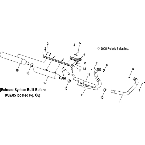 Engine, Exhaust System (If Built After 8/02/05) - 2006 Victory Victory Vegas 8 Ball/Vegas All Options - V06Ab26Ca Schematic 5273 OEM Schematic