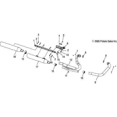 Engine, Exhaust System (If Built After 8/2/05) - 2006 Victory Ca Kingpin All Options - V06Cb26 Schematic 5072 OEM Schematic