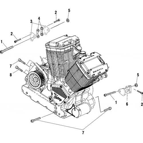 Engine, Mounting - 1999 Victory Standard Cruiser - V99Cb15Daz Schematic 8572 OEM Schematic