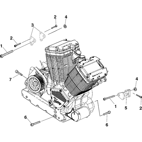 Engine, Mounting - 1999 Victory Standard Cruiser - V99Cb15Db Schematic 8695 OEM Schematic