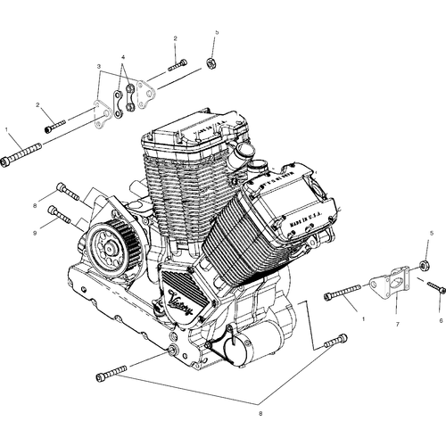 Engine, Mounting - 2001 Victory Standard Cruiser - V01Cb15Lg Schematic 7577 OEM Schematic