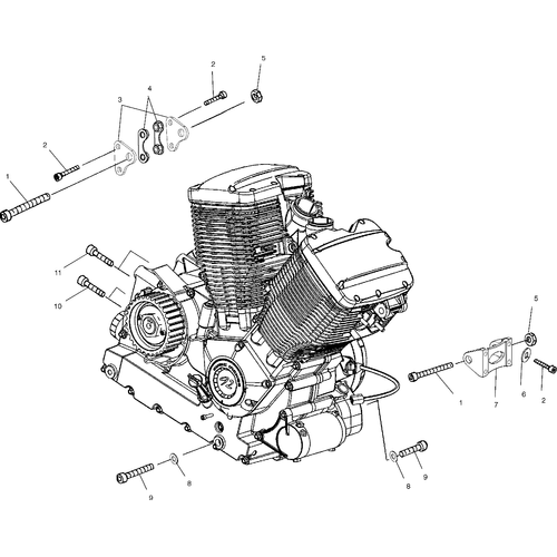 Engine, Mounting - 2003 Victory Ca Touring Cruiser All Options - V03Tb16 Schematic 5741 OEM Schematic