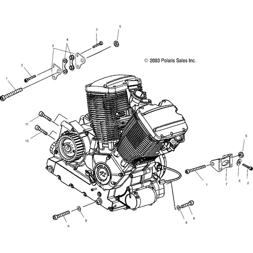 Engine, Mounting - 2004 Victory Ca Touring Cruiser All Options - V04Tb16 Schematic 5535 OEM Schematic