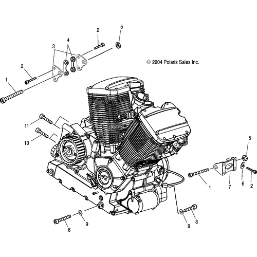 Engine, Mounting - 2005 Victory Ca Touring Cruiser All Options - V05Tb16 Schematic 5329 OEM Schematic