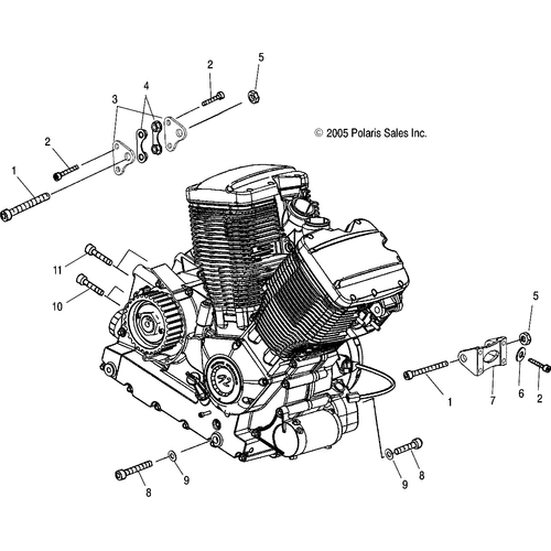 Engine, Mounting - 2006 Victory Ca Touring Cruiser All Options - V06Tb16 Schematic 5128 OEM Schematic