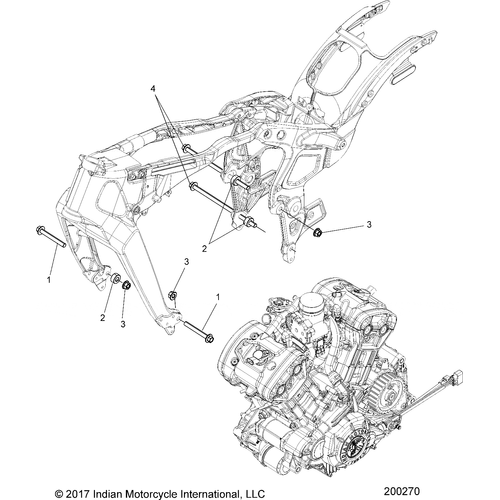 Engine, Mounting All Options - 2019 Indian Scout Bobber Schematic-25526 OEM Schematic