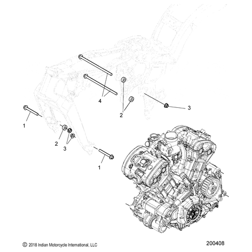 Engine, Mounting All Options - 2020 Indian Scout 1200/Anniversary Schematic-24160 OEM Schematic