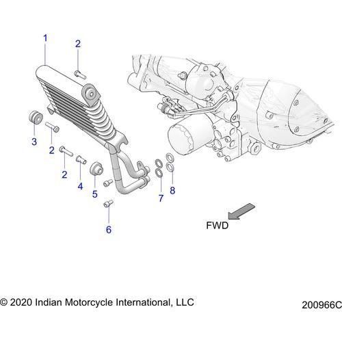 Engine, Oil Cooler All Options - 2022 Indian Chieftain Premium Schematic-21485 OEM Schematic
