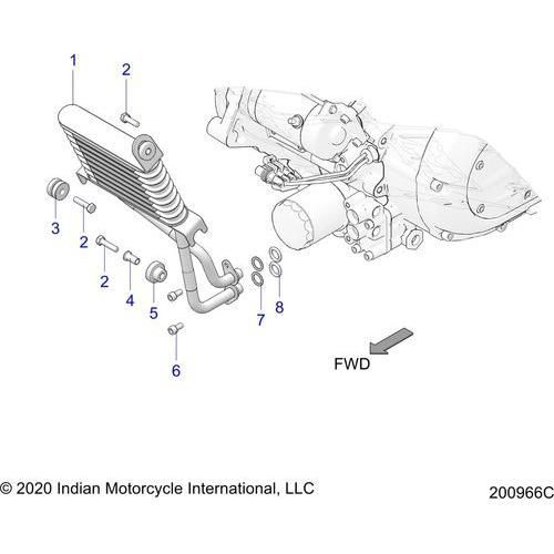 Engine, Oil Cooler All Options - 2022 Indian Roadmaster Premium Schematic-20770 OEM Schematic