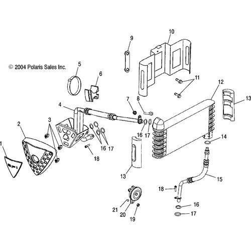 Engine, Oil Cooling - 2005 Victory Vegas - V05Ab16/Ec16/Gb16 Schematic 5480 OEM Schematic