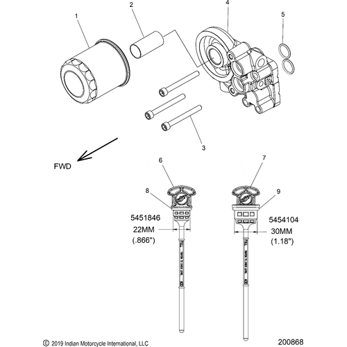 Engine, Oil Filter/Adapter, & Dipstick All Options - 2019 Indian Chieftain Classic Schematic-25994 OEM Schematic