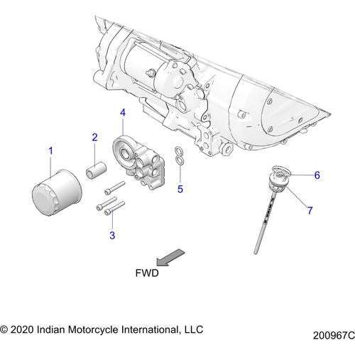 Engine, Oil Filter/Adapter, & Dipstick All Options - 2022 Indian Super Chief Limited 116 Schematic-20051 OEM Schematic