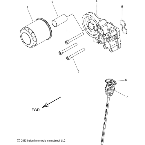 Engine, Oil Filter/Adaptor, & Dipstick All Options - 2018 Indian Chieftain Elite Schematic-26734 OEM Schematic